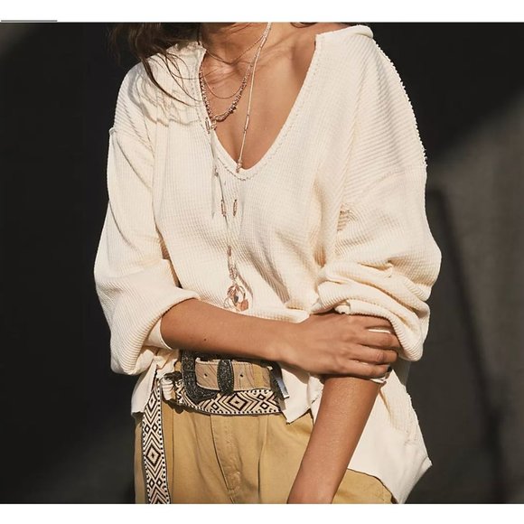 Free People Tops - NWT Free People Santa Clara Thermal Top Alabaster Cream Size Large